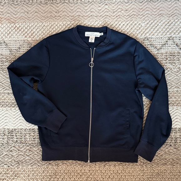 H&M Other - H&M L.O.G.G. Navy Blue Long Sleeve Zip-Up Lightweight Bomber Jacket